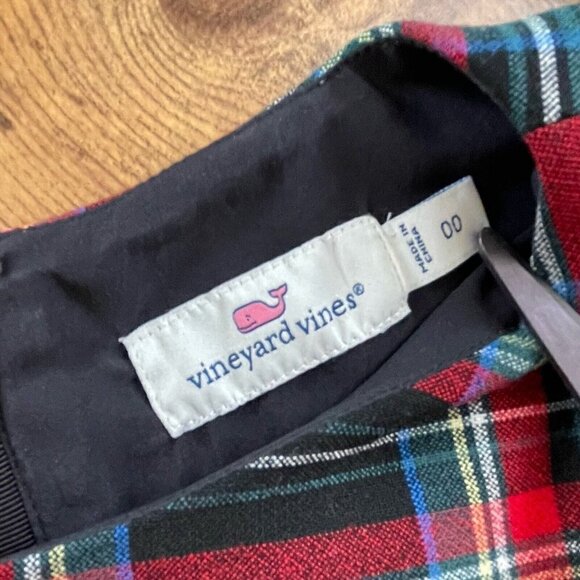 Vineyard Vines Womens Greenwich Dress Sz 00 Jolly Plaid Flutter Sleeve Preppy - Picture 8 of 8